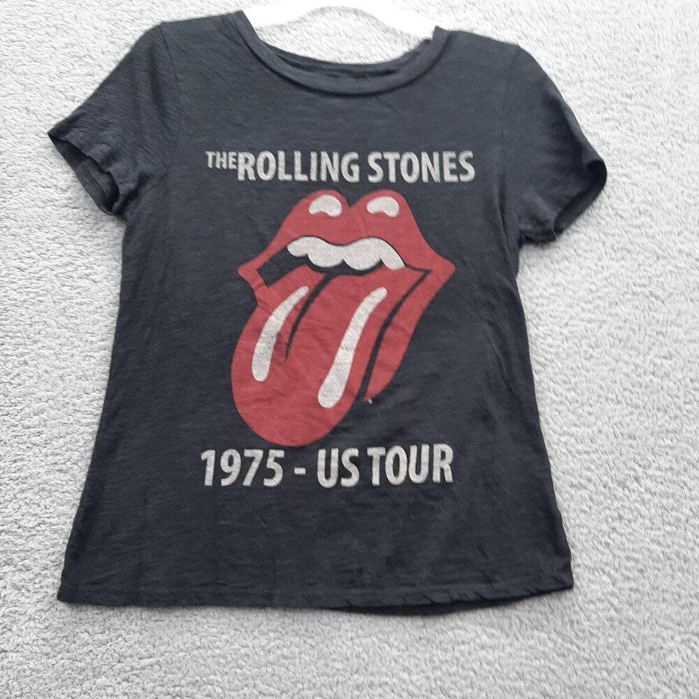 The Rolling Stones Lips Black Graphic T-Shirt Medium